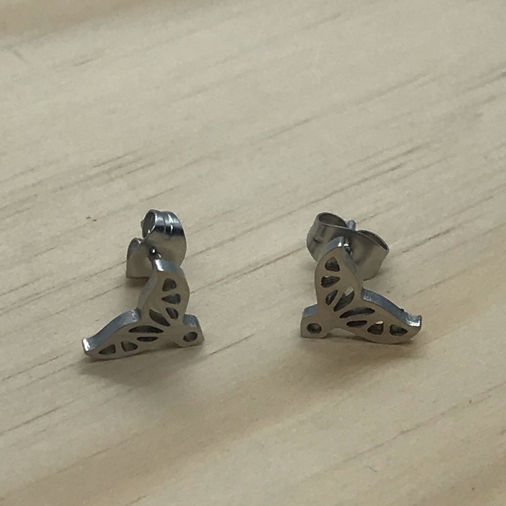 Stainless Steel Stud Earrings - Picture 4 of 6